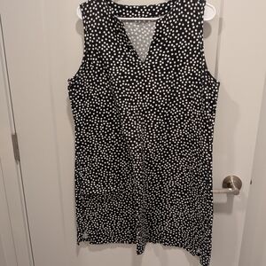 Lands' End Black and White Polka Dot Top